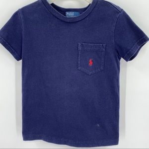 Polo by Ralph Lauren Pullover Pocket Tee Navy Blue Size 5